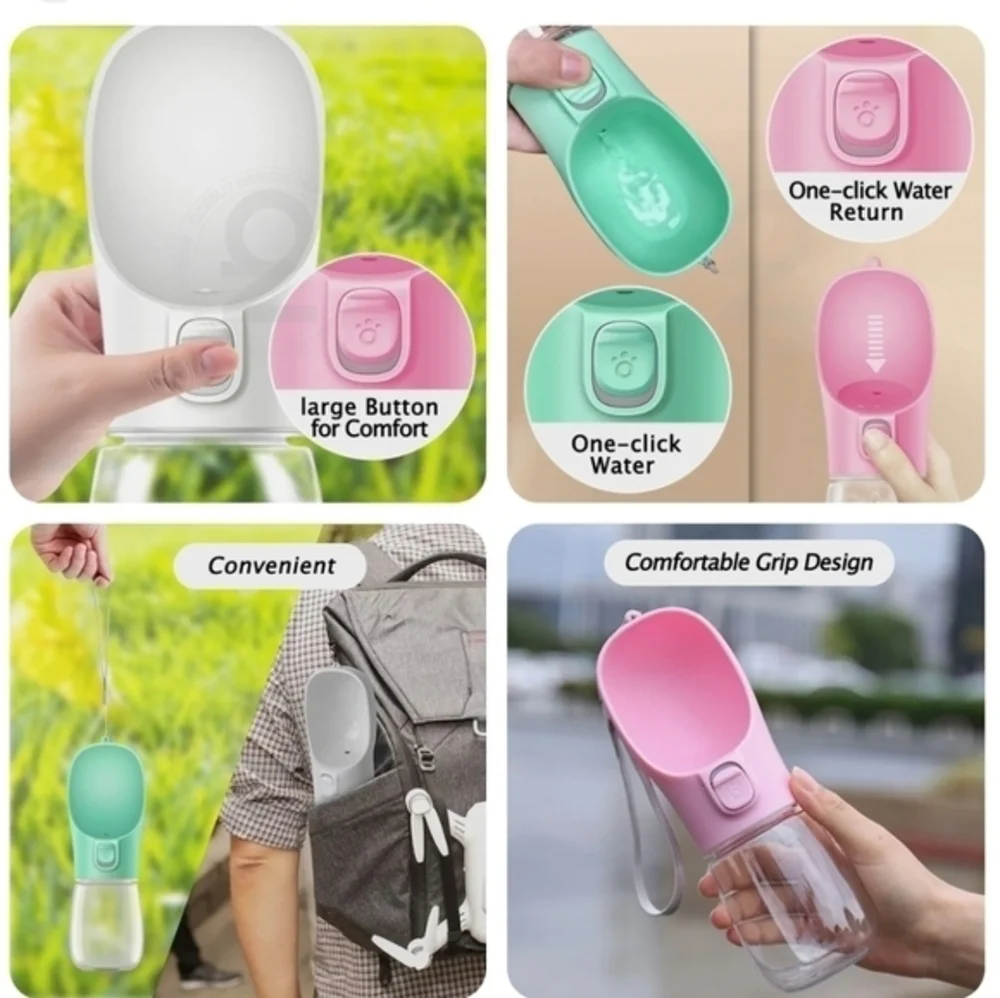Portable‎ Dog Water Bottle Cream Color 350 ML